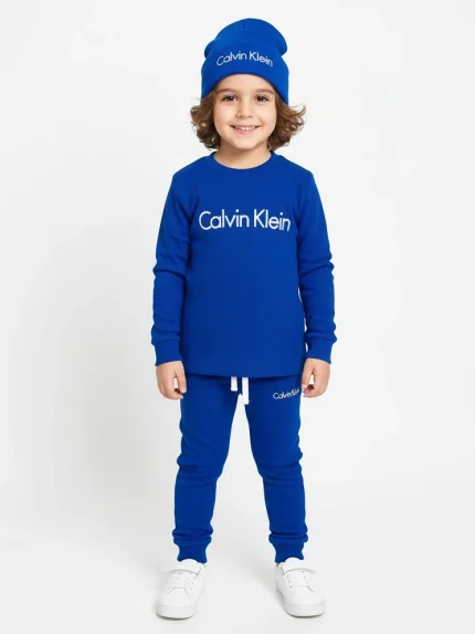 ست بلوز،شلوار و کلاه کالوین رنگ آبی