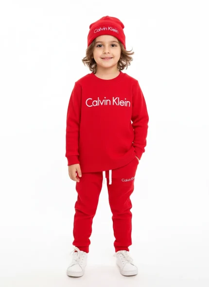 ست بلوز،شلوار و کلاه کالوین رنگ قرمز