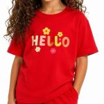 ست تی‌شرت شلوارک دخترانه مدل HELLO