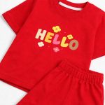 ست تی‌شرت شلوارک دخترانه مدل HELLO - Image 5