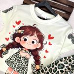 ست تی‌شرت آستین کوتاه و شلوار دخترانه مدل پلنگی - Image 11