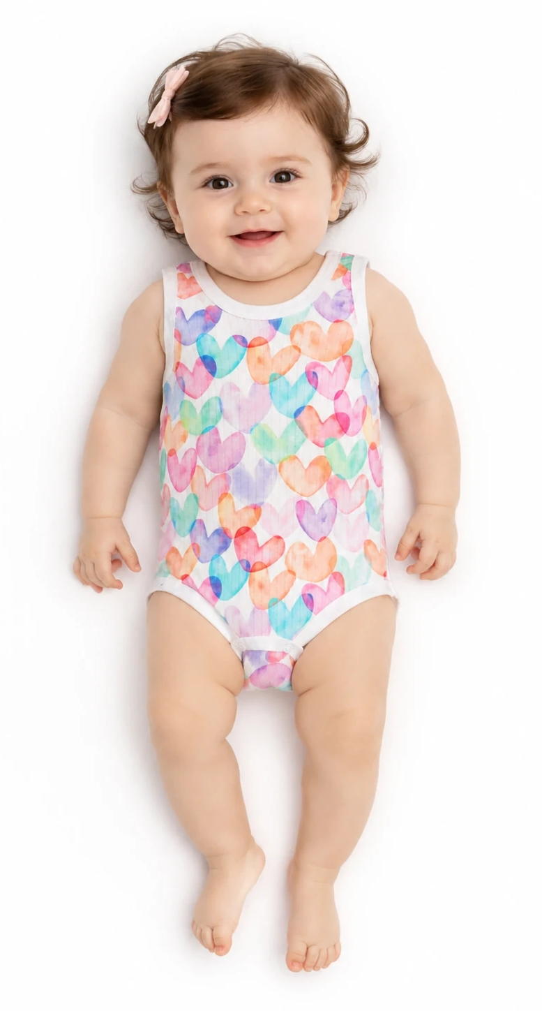 1c86280d-5d2e-41db-961d-1e6fdfcea553 بادی نوزادی دخترانه طرح قلبی - Image 1