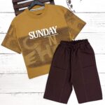 ست تیشرت و شلوارک کتان پسرانه مدل SUNDAY - Image 2